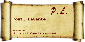 Postl Levente névjegykártya